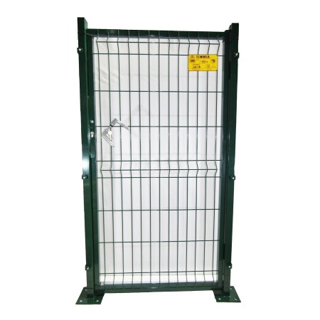 PUERTA METÁLICA PARA CERRAMIENTO DE VALLA PLEGADA 1,00 X1,50 METROS VERDE CON PLACAS DE ANCLAJE