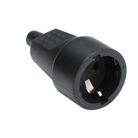 CLAVIJA GOMA NEGRA HEMBRA  250V/16A FAMATEL