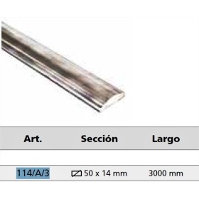 PASAMANOS DE MEDIACAÑA ARTEFERRO/GONZATO DE 50x14mm DE 3m ref. 114/A/3