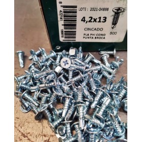 TORNILLO AUTOTALADRANTE CABEZA EXTRAPLANA DE Ø4,2x13mm (€/100uds)