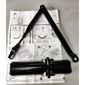 CIERRAPUERTAS CISA C1456 FUERZA 2-4 COLOR NEGRO CON BRAZO RETENEDOR