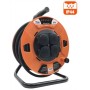 ALARGADERA EXTENSIBLE WESSER DE 25m CABLE DE NEOPRENO 3x2.5 Y 4  BASES DE CORRIENTE IP44.
