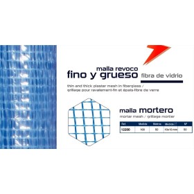 MALLA PARA REVOCO/MORTERO FIBRA DE VIDRIO 10x10mm/1x50m