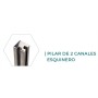 PILAR INOXIDABLE DE 2 CANALES 50x50x15x1000mm DE ESQUINA "L"