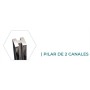 PILAR INOXIDABLE DE 2 CANALES 50x50x15x1000mm INTERMEDIO "H"