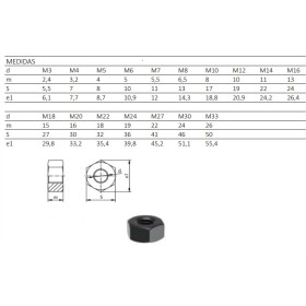 TUERCA HEXAGONAL DIN.934 CALIDAD 8 PAVONADA M-16 (€/100uds)