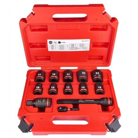 JUEGO DE LLAVES DE IMPACTO MILWAUKEE SHOCKWAVE CORTAS 1/2" (10+3uds) ref. 4932480456