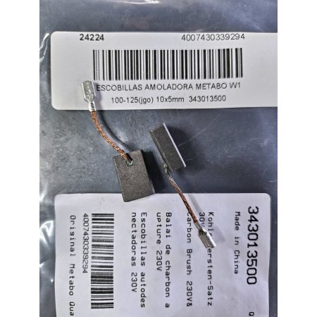 ESCOBILLAS AMOLADORA METABO W1100-125 (JUEGO) ref. 343013500