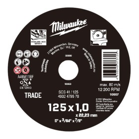 DISCO MILWAUKEE CONTRACTOR Ø125x1mm CORTE INOX ref. 4932479578