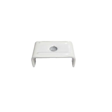 ABRAZADERA METALICA BLANCA PARA ATORNILLAR A TUBO DE 40mm.Ral 9016