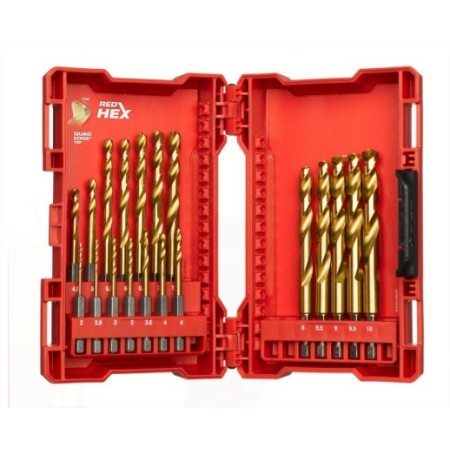 ESTUCHE MILWAUKEE BROCAS HSS SHOCKWAVE RED HEX. (19uds) ref. 4932499763