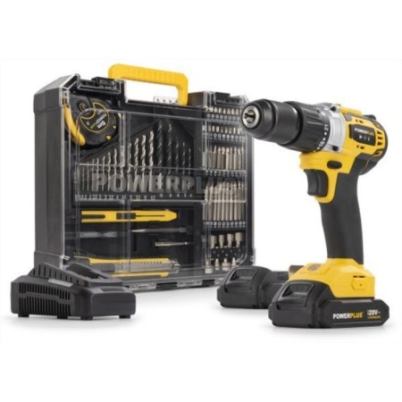 TALADRO 20V VARO POWX00850 60Nm 2x2Ah + 78 ACCESORIOS