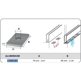 VIERTEAGUAS DE ALUMINIO PARA BARANDILLA ATENEA ref. E1800365/S