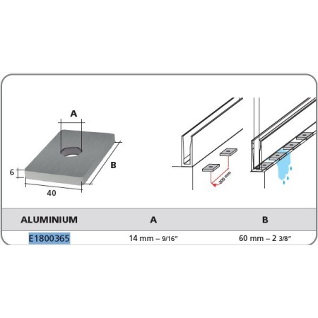 VIERTEAGUAS DE ALUMINIO PARA BARANDILLA ATENEA ref. E1800365/S