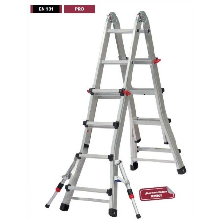 ESCALERA MULTIUSO ALUMINIO 10+10 PELDAÑOS FERRAL TELEFLEX