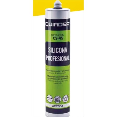 SILICONA ACÉTICA UNIVERSAL QUIADSA MODELO BRIK-CEN CS-45 COLOR ALUMINIO