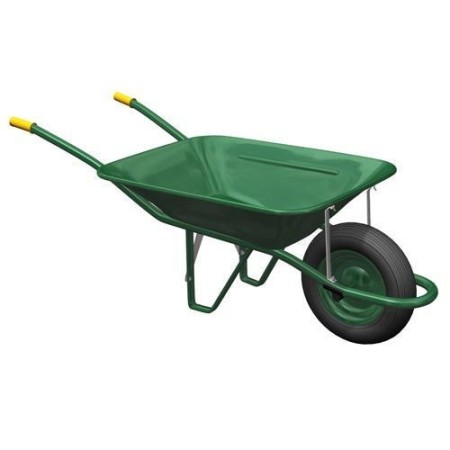 CARRETILLA DE OBRA VERDE CON RUEDA NEUMATICA