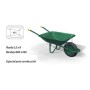 CARRETILLA DE OBRA VERDE CON RUEDA NEUMATICA