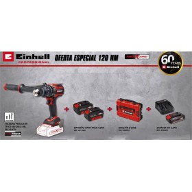 TALADRO 18V EINHELL 120Nm TP-CD 18/120 Li-i BL 2x4Ah + 1x2,5Ah + MALETÍN ref. 4514310