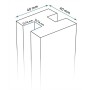 PILAR INOXIDABLE DE 2 CANALES 50x50x15x1000mm DE ESQUINA "L"