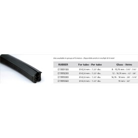 GOMA PARA CRISTAL 8-10,76mm PARA TUBO RANURADO INOXIDABLE ref. E1999100 (metro lineal)