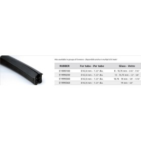 GOMA PARA CRISTAL 12-16,76mm PARA TUBO RANURADO INOXIDABLE ref. E1999200 (metro lineal)