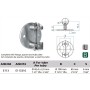 BASE INOXIDABLE DE ANCLAJE LATERAL Ø100x6mm PARA TUBO DE 42,4mm ref. E113