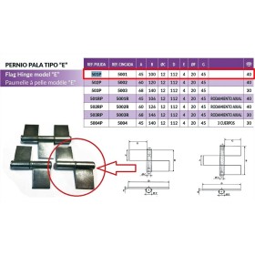 PERNIO DE PALA FACRISUR Ø20x100x45mm ref. 501P