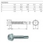 TORNILLO BROCA CABEZA HEXAGONAL DIN.7504-K 4.8X19 SIN ARANDELA P-16 ZINCADO (€/100ud)
