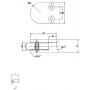 PINZA DE ACERO INOXIDABLE AISI 304 PARA CRISTAL DE 8 y 10mm PARA COLOCAR EN TUBO REDONDO.