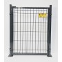 PUERTA MET. PARA CERRAMIENTO DE VALLA PLEGADA 0,80 X 1,2 METROS GRIS 7016 CON PLACAS DE ANCLAJE
