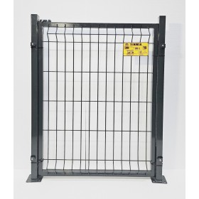 PUERTA MET. PARA CERRAMIENTO DE VALLA PLEGADA 0,80 X 1,2 METROS GRIS 7016 CON PLACAS DE ANCLAJE