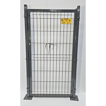 PUERTA MET. PARA CERRAMIENTO DE VALLA PLEGADA 0,80 X 1,50 METROS GRIS 7016 CON PLACAS DE ANCLAJE