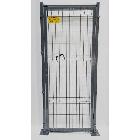 PUERTA MET. PARA CERRAMIENTO DE VALLA PLEGADA 0,80 X 2,00 METROS GRIS 7016 CON PLACAS DE ANCLAJE