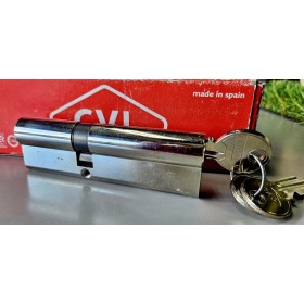 BOMBILLO CVL 41+61mm DE LEVA CORTA NÍQUEL DE 102mm