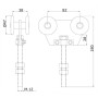COLGADERO ESTEBRO DE NYLON U-60 E450 DOBLE PARA PUERTAS HASTA 450Kg cod. 467
