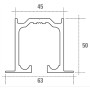 CARRIL DUCASSE U150 DE 3m DE ALUMINIO CON ALAS
