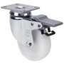 RUEDA ALEX Ø60mm 60Kg GIRATORIA+FRENO POLIPROPILENO BLANCO ref. 2-4478