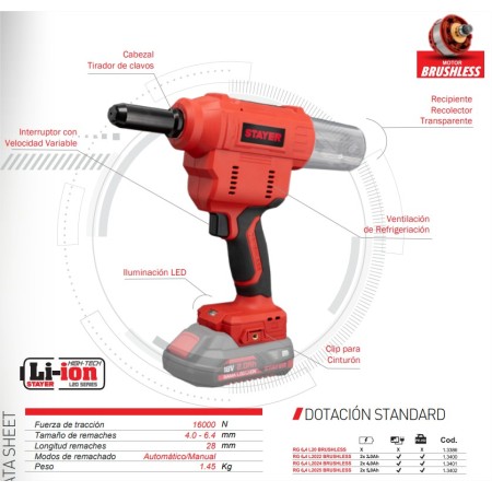 REMACHADORA 18V STAYER RG 6.4 L2024 2x4Ah ref. 1.3401