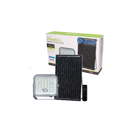 FOCO SOLAR LED VENECIA DE 50W CON PANEL Y MANDO A DISTANCIA