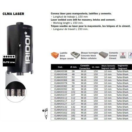 CORONA CONSTRUCCION IRIDOI CLMA LÁSER Ø78x150mm ref. CLMA00078