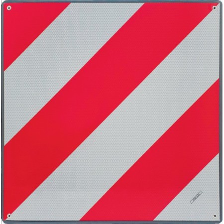 PLACA PARA SEÑALIZACION DE CARGA SALIENTE HOMOLOCADA DE 500x500mm.