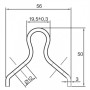 RAIL DE EMPOTRAR PARA PUERTA CORREDERA U-20mm. BARRA 3 MTS.