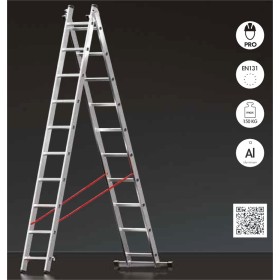 ESCALERA DE ALUMINIO FERRAL ELITE X2  DE 2 TRAMOS CONVERTIBLE DE 2x9 PELDAÑOS 2x2,6m.