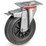 RUEDA TR Ø80 65Kg GOMA NEGRA CON FRENO ref. 525201