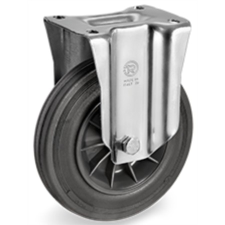 RUEDA TR Ø100 80Kg GOMA NEGRA FIJA ref. 525702