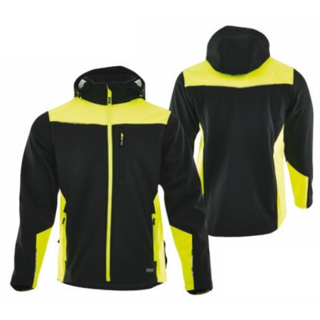 CHAQUETA SOFTSHELL GAHIBRE COMFORT PLUS NEGRA/AMARILLA Talla L