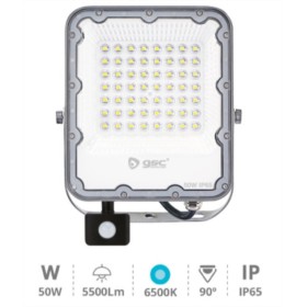 Proyector GARSACO aluminio LED con sensor 50W 6500K IP65 Gris ref. 202610008