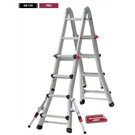 ESCALERA MULTIUSO ALUMINIO 8+8 PELDAÑOS FERRAL TELEFLEX