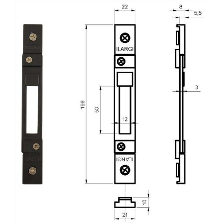 CERRADERO REGULABLE ILARGI CR-2411 PARA CERRADURAS 2411